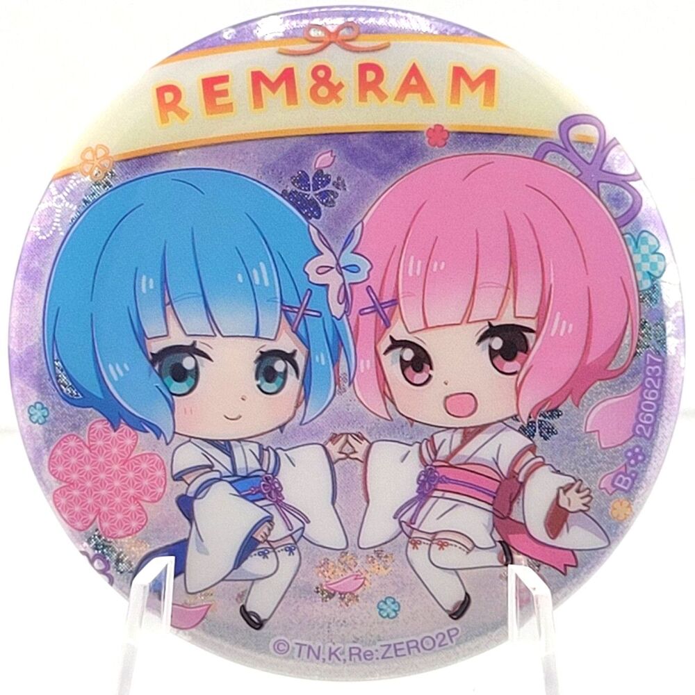 Rem & Ram - Re:Zero Kimono Chibi Can Badge